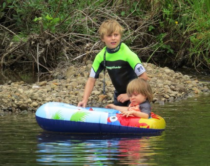 Enjoying swimming hole